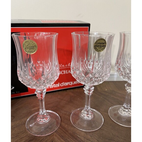 Longchamp Cristal D'arques Glasses 6 ounce Long Stem 17.5 cl. 6 Oz. 24% Pro - Picture 3 of 8